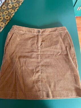 TALBOTS Women's Corduroy A-Line Skirt in Brown